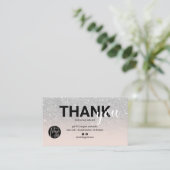 Carte De Visite Parties scintillant argent ombre logo cool command (Debout devant)