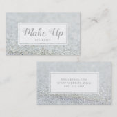 Carte De Visite Parties scintillant Argent Sparkle Make Up Artiste (Devant / Derrière)