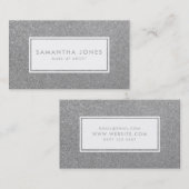 Carte De Visite Parties scintillant Argent Sparkle Make Up Artiste (Devant / Derrière)