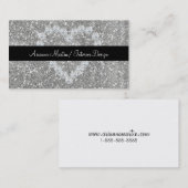 Carte De Visite Parties scintillant argent tendance Sparkly Diamon (Devant / Derrière)