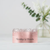 Carte De Visite Parties scintillant argenté brillant Rose or Satin (Debout devant)