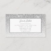 Carte De Visite Parties scintillant argentée branchée Lashes Brows (Dos)