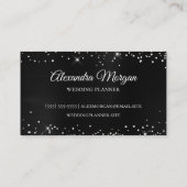 Carte De Visite Parties scintillant argentée brillante gris foncé (Dos)