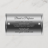 Carte De Visite Parties scintillant argentée brillante Lumineuse D (Dos)
