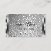 Carte De Visite Parties scintillant argentée brillante Lumineuse D (Devant)