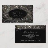 Carte De Visite Parties scintillant argentée de luxe Glam Lumineus (Devant / Derrière)