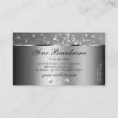 Carte De Visite Parties scintillant argentée de luxe Stars Diamant (Dos)
