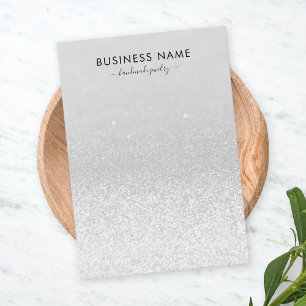 Carte De Visite Parties scintillant argentée Éclairant L'Afficha