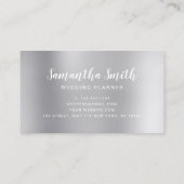 Carte De Visite parties scintillant argentée élégante wedding plan (Dos)