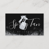 Carte De Visite Parties scintillant argentée Moblie Spray Tan (Devant)
