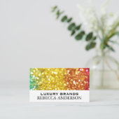 Carte De Visite Parties scintillant Arrière - plan arc-en-ciel (Debout devant)