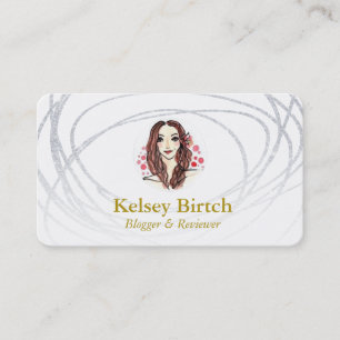 Carte De Visite Parties scintillant artistique d'argent