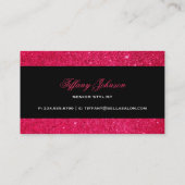 Carte De Visite Parties scintillant aux Faux de Glam rose et noir (Dos)