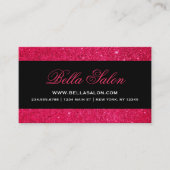 Carte De Visite Parties scintillant aux Faux de Glam rose et noir (Devant)