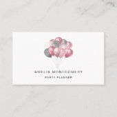 Carte De Visite Parties scintillant Balloon Bunch rose et argent (Devant)