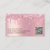 Carte De Visite Parties scintillant Beauté QR Code rose (Dos)