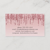 Carte De Visite Parties scintillant Beauté Rose Rose Or (Dos)