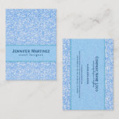 Carte De Visite Parties scintillant Bébé Bleu Et Motif Épercées (Devant / Derrière)