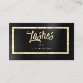 Carte De Visite Parties scintillant Black Gold Faux Typographe Las (Devant)