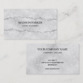 Carte De Visite Parties scintillant blanche (Devant / Derrière)