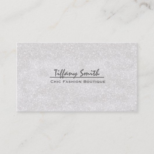 Carte De Visite Parties scintillant blanche Glitzy Glam Glamor Car (Devant)