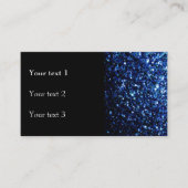 Carte De Visite Parties scintillant bleu foncé brillant et noir (Devant)