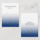 Carte De Visite Parties scintillant bleu glam Ombre Bijoux Écran d (Devant / Derrière)