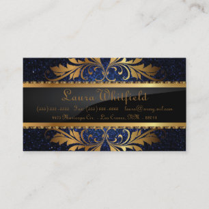 Carte De Visite Parties scintillant bleu marine Sequin Disco Glitz