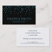 Carte De Visite Parties scintillant Bleu Noir Faux Foil Confetti L (Devant / Derrière)