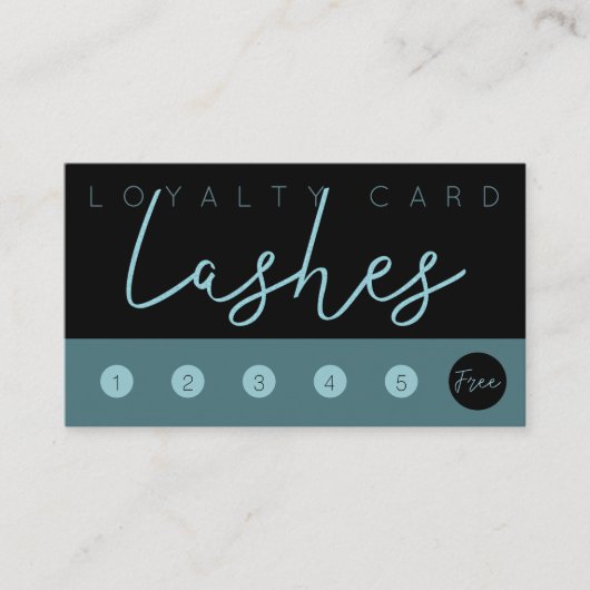 Carte De Visite Parties scintillant bleue Aqua noir lashes typogra (Devant)