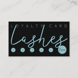 Carte De Visite Parties scintillant bleue Aqua noir lashes typogra