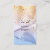 Carte De Visite Parties scintillant bleue et or - soins aux bougie (Dos)