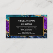 Carte De Visite Parties scintillant bleue et violet Peacock Agate (Dos)
