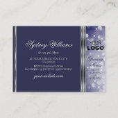 Carte De Visite Parties scintillant Bleue Étoiles Lumineuses Logo  (Dos)