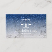 Carte De Visite Parties scintillant bleue Ombre Justice Scale Atto (Devant)