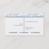 Carte De Visite Parties scintillant bleue tendance feuille motif f (Dos)
