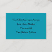 Carte De Visite Parties scintillant bleue turquoise Planificateur  (Dos)