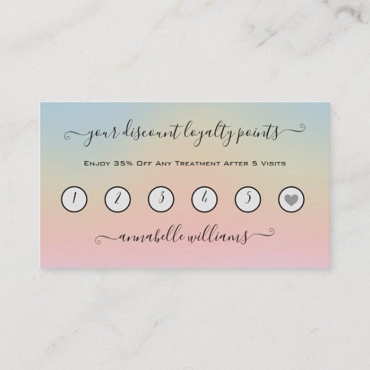 Carte De Visite Parties scintillant Blue Eyelash Extension Fidélit (Dos)