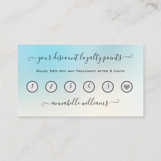 Carte De Visite Parties scintillant Blue Eyelash Extension Fidélit (Dos)