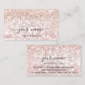 Carte De Visite Parties scintillant Blush Rose Drives maquillage A (Devant / Derrière)