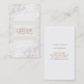 Carte De Visite Parties scintillant Bokeh à rayures blanches (Devant / Derrière)