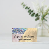 Carte De Visite Parties scintillant Bokeh et Gold Foil | Style (Debout devant)