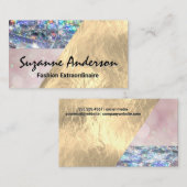 Carte De Visite Parties scintillant Bokeh et Gold Foil | Style (Devant / Derrière)