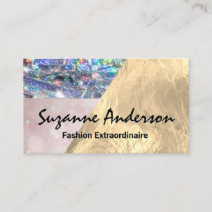 Carte De Visite Parties scintillant Bokeh et Gold Foil Style