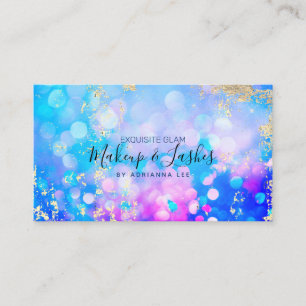 Carte De Visite  Parties scintillant Bokeh MUA Beauté Salon Maqui