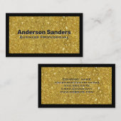 Carte De Visite Parties scintillant | Bordure noire (Devant / Derrière)