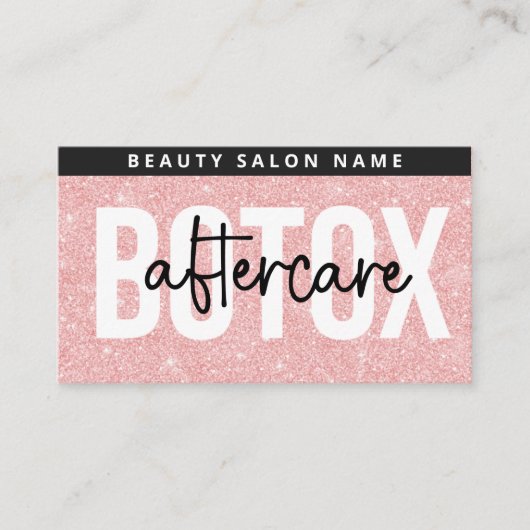 Carte De Visite Parties scintillant Botox Rose Instruction de remp (Devant)