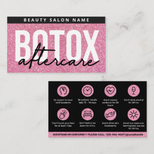 Carte De Visite Parties scintillant Botox Rose Instruction de remp