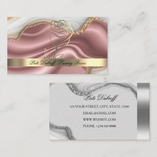 Carte De Visite Parties scintillant Bouquet Rose Cadeaux Marbre ét