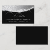 Carte De Visite Parties scintillant brillant brillant gris argenté (Devant / Derrière)